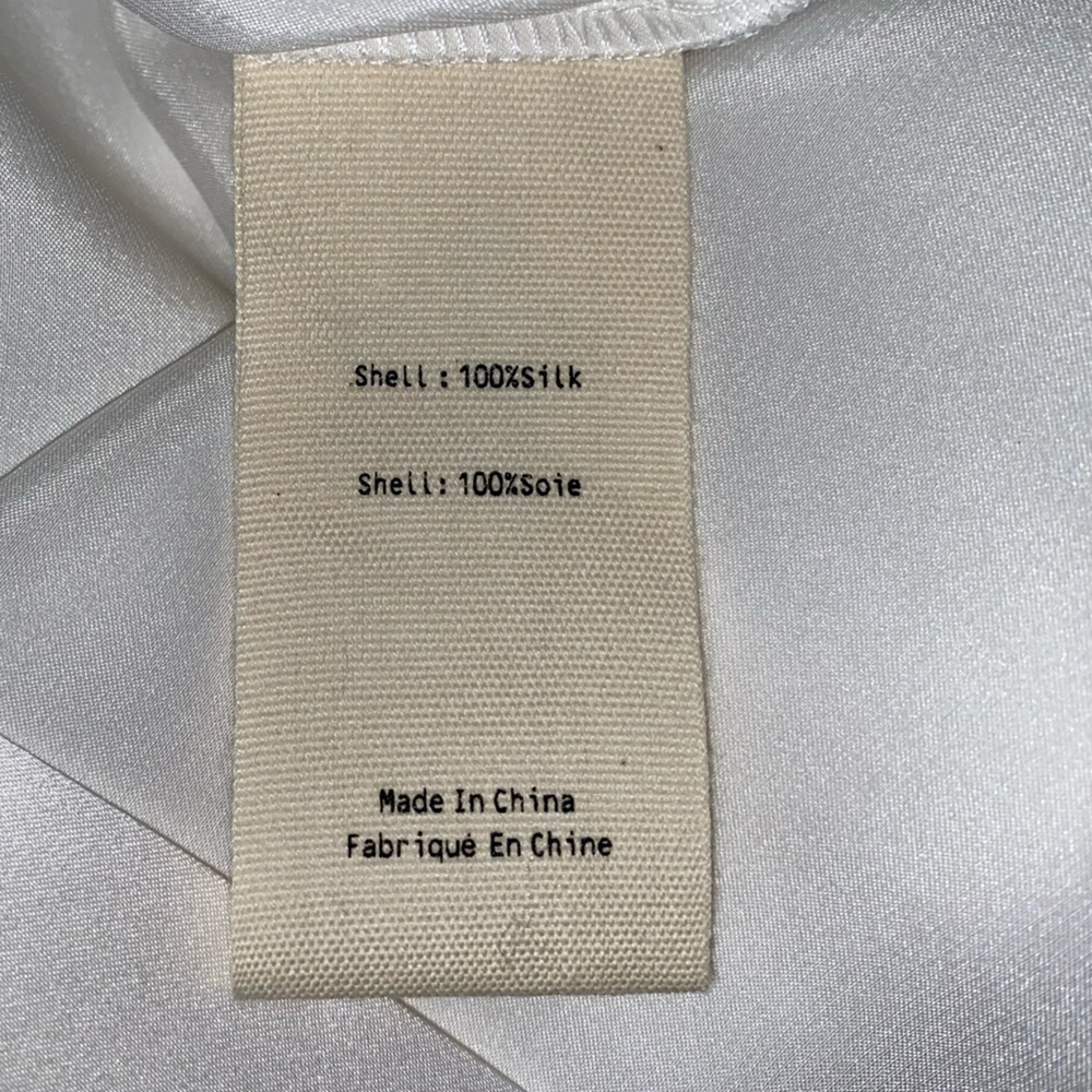 NWT💕L'AGENCE Bianca Silk Charmeuse Blouse in White Size XL - Picture 14 of 14
